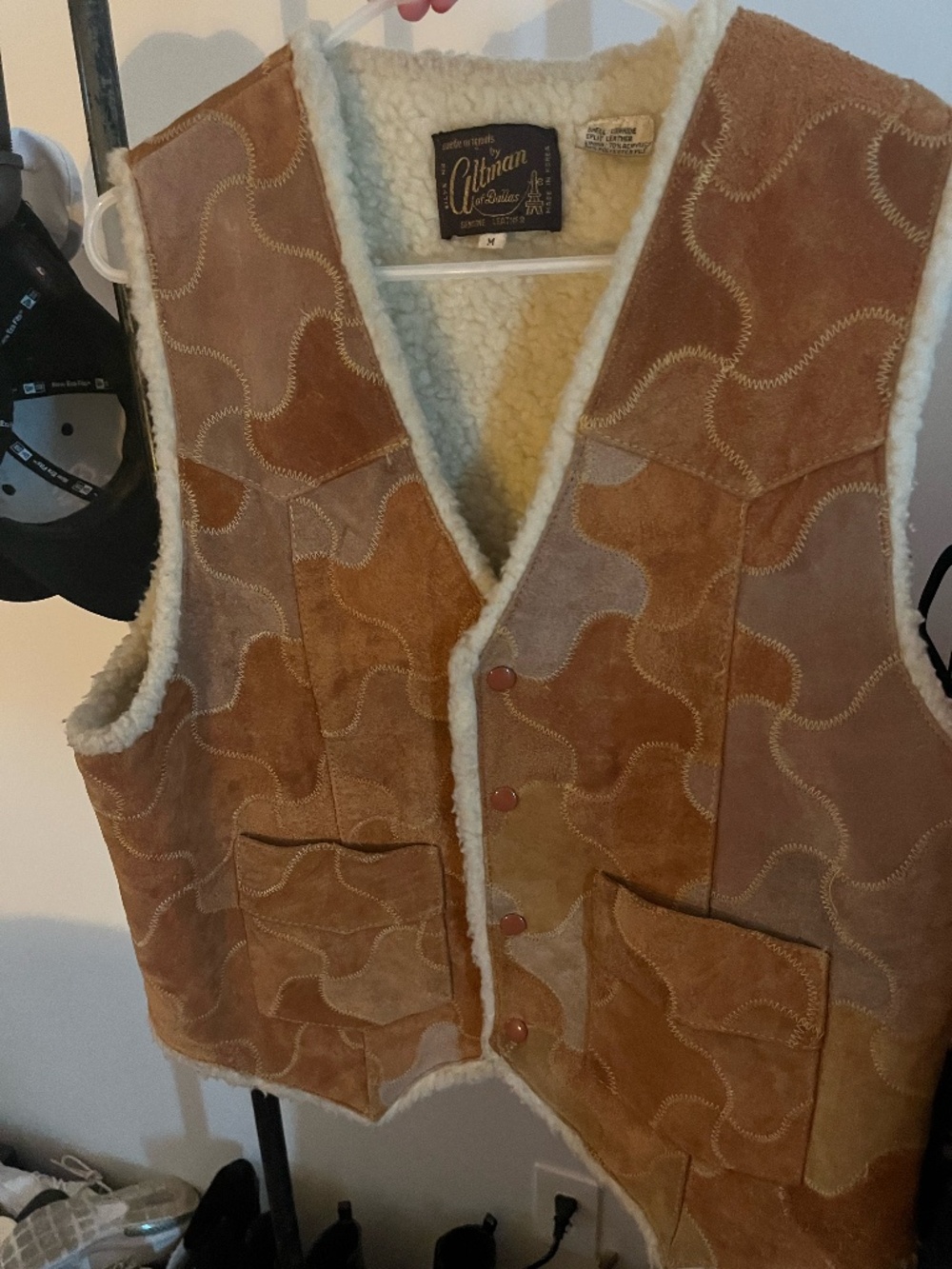 70's Altman of Texas Leather and Suede Patchwork Vest